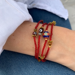 Pulsera amuleto triple - tienda online