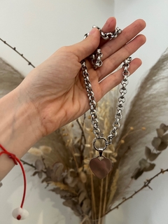Collar Heart plata big - comprar online