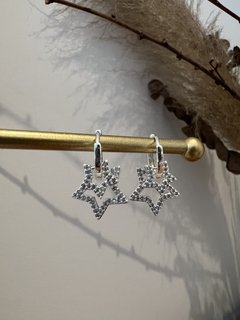 Argollitas doble estrella plata