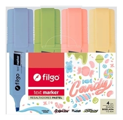 RESALTADOR PASTEL FILGO TEXT MARKER CANDY X 4 UNIDADES1.5 MM