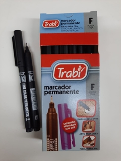 MARCADOR PERMANENTE TRABI PUNTA FINA 0.3 MM X 12 UNIDADES