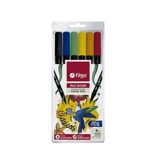 MARCADORES PINCEL FILGO DUO BRUSH CLASICOS X 6 UNIDADES 1.0/1.6 MM
