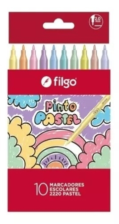 MARCADORES ESCOLARES FILGO PINTO 2220 PASTEL X 10 UNIDADES