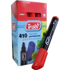 MARCADORES TRABI RECARGABLES PERMANENTE 410 X 12 UNIDADES - megapapel