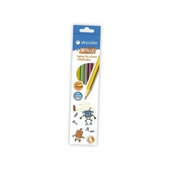 LAPICES DE COLORES SKYCOLOR METALIZADO X 6 UNIDADES