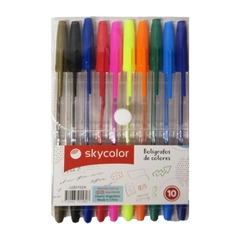 BOLIGRAFO SKYCOLOR ESTUCHE X 10 COLORES SURT 1MM