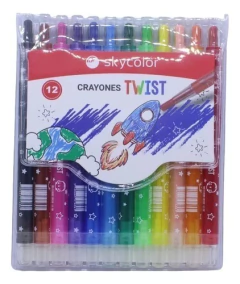 CRAYONES SKYCOLOR TWIST X 12 COLORES SURT