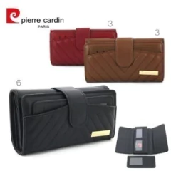 BILLETERA PIERRE CARDIN CUERO NATURAL/ MARRON/ NEG