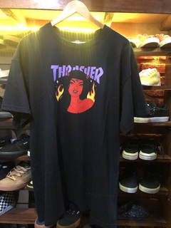 remera thrasher rojo logo negro - comprar online