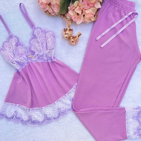 Pijama Canelado Lavanda
