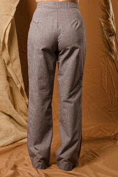 Calça Lisboa Xadrez Marrom - comprar online