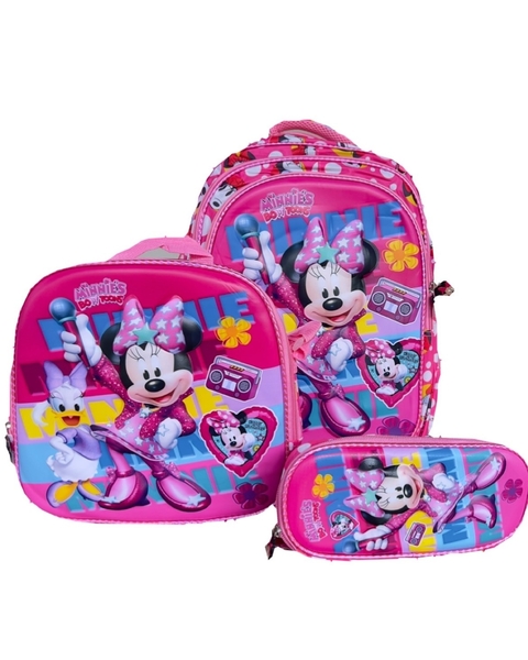 kit Mochila Escolar Minnie
