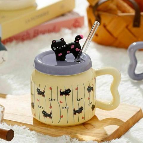 Taza cute happy cat - comprar online