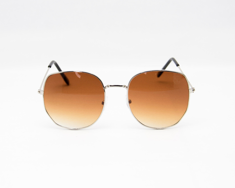 Óculos SKY Prata Com a Lente Marrom