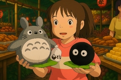 Peluche Totoro recostado con hoja – Estudio Ghibli - comprar online