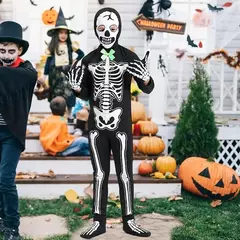 Disfraz Kawaii de Esqueleto | Enterito con Máscara Completa para Niños en internet