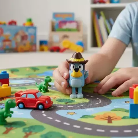 Figura Bluey Granjero | Sombrero y Paca de Heno - comprar online