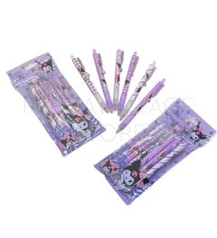 Lapicera Sanrio KUROMI Pack x6 con clip metalico en internet