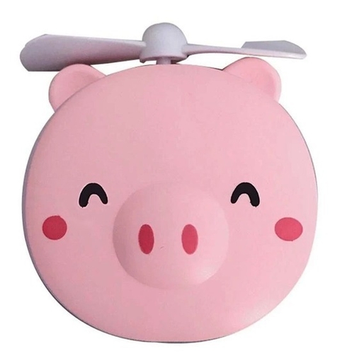 Mini Ventilador Espejo Led Maquillaje Recargable Usb Pig Kawaii