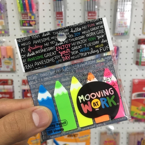 Banderitas señaladores Mooving lápiz neón