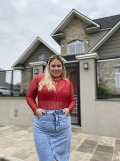 Blusa Tule Listrado Roberta - Chele Confecções