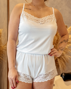Baby Doll Ágata Em Microfibra e Renda