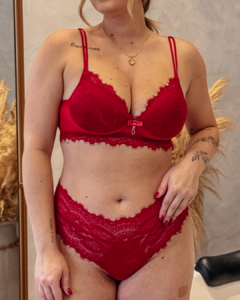 Conjunto Amália Renda e Tule - Calcinha sem elástico