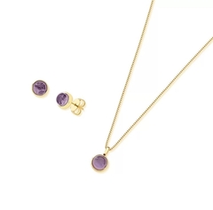 Imagem do Conjunto Colar + Brinco Ametista