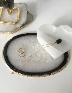 Platter de Ágata Branca + Banho ouro - comprar online