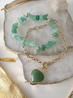 Dupla Pulseiras Quartzo verde