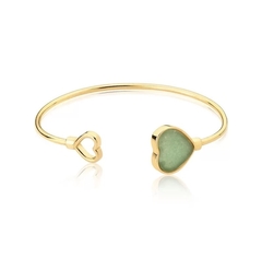 Bracelete Coração Quartzo Verde - loja online