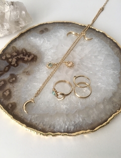 Chapa de Ágata Natural + Borda Banho Ouro - comprar online