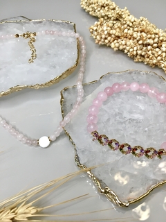 Choker Quartzo Rosa + Madrepérola na internet