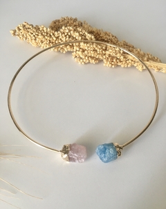 Choker Água Marinha+Quartzo Rosa - comprar online