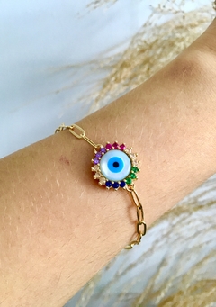 Pulseira elos olho grego na internet