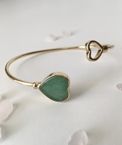 Bracelete Coração Quartzo Verde - comprar online