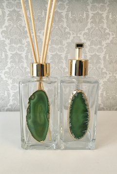 Kit porta sabonete e aromatizador - Ágata Verde na internet