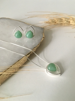 Conjunto Prata - Quartzo Verde - Issa Minerais