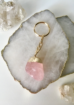 Chaveiro Quartzo Rosa