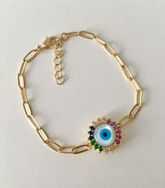 Pulseira elos olho grego - Issa Minerais