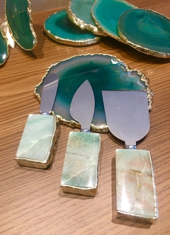 Kit facas para queijos - Quartzo Verde
