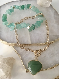 Dupla Pulseiras Quartzo verde - comprar online