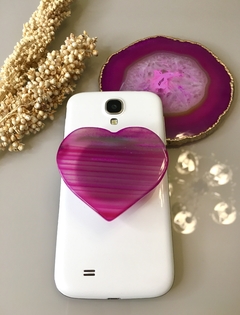 Pop Socket - Coração Ágata Rosa - comprar online