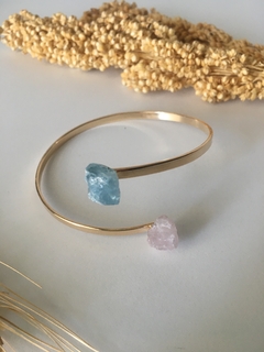 Bracelete Água Marinha+Quartzo Rosa - comprar online