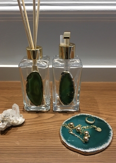 Kit porta sabonete e aromatizador - Ágata Verde - comprar online