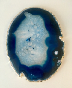 Chapa de Ágata Azul + borda ouro na internet