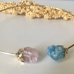 Choker Água Marinha+Quartzo Rosa na internet