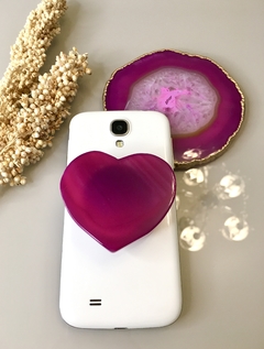 Pop Socket - Coração Ágata Rosa na internet