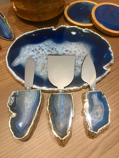 Kit facas para queijos - Ágata Azul