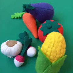 comiditas de tela verduras